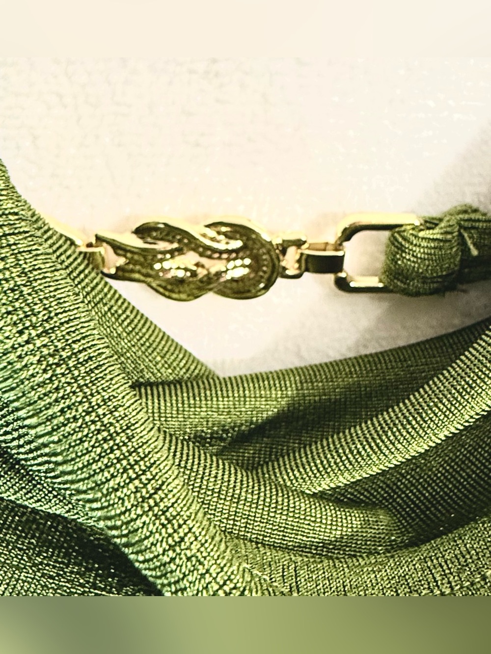 NWT Cider Olive Green Backless Lined Mini Dress With Long Bell Sleeves Size XS - Picture 3 of 15
